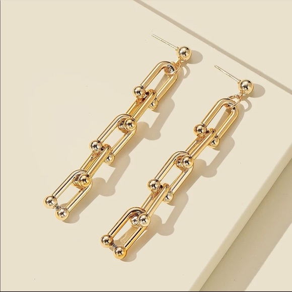 Long Chain Drop Earrings - Picture 2 of 5